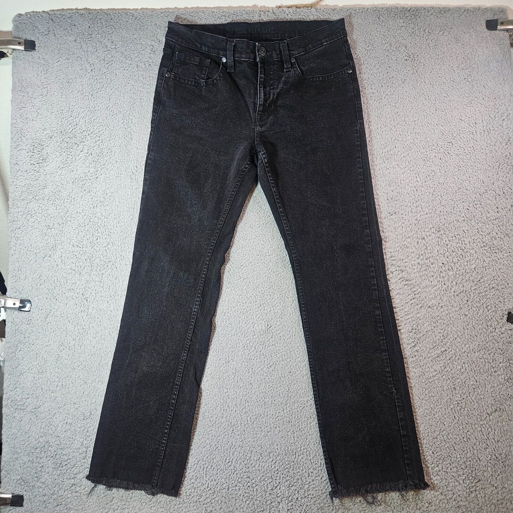 Cody James Jeans Men 34x33 Raw Hem Straight Zip Fly‎ Black